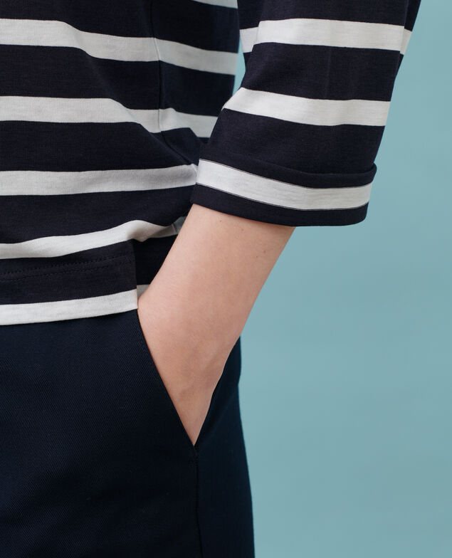 Jersey de rayas de algodón mezclado 89 stripe navy