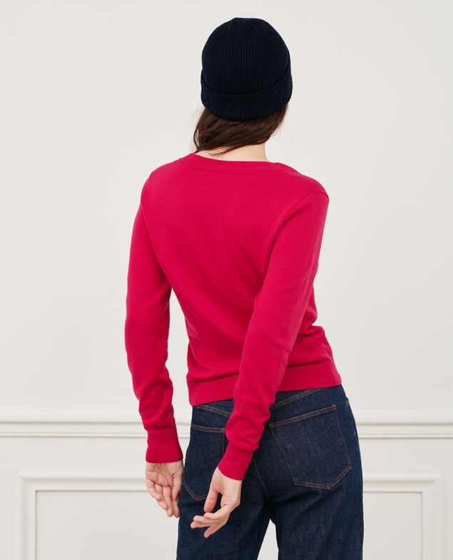 Jersey cuello redondo de lana merino 6018c persian red Passy