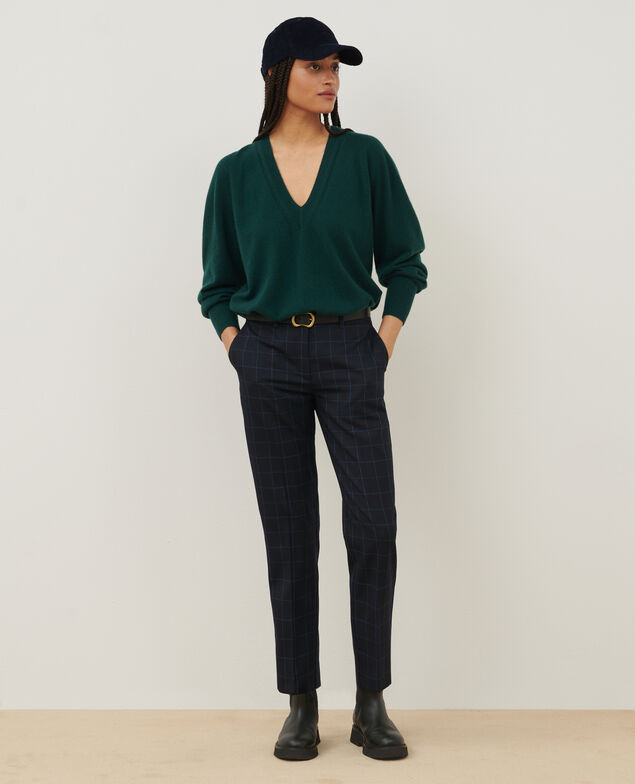 Jersey con cuello de pico de cachemir