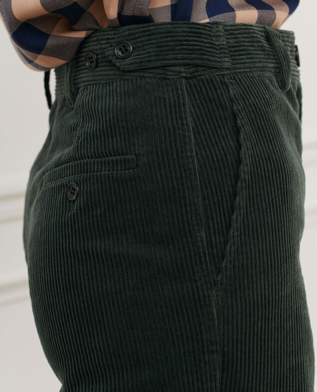 BLANDINE - Pantalón recto de pana 8817 58 darkgreen