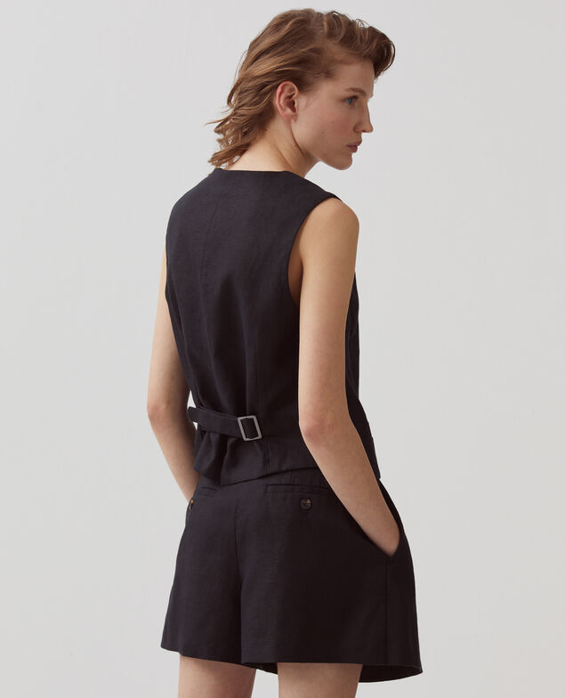 Chaleco de lino H091 black beauty