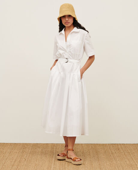 Vestido midi de algodón 0007 white 3sdr041c12