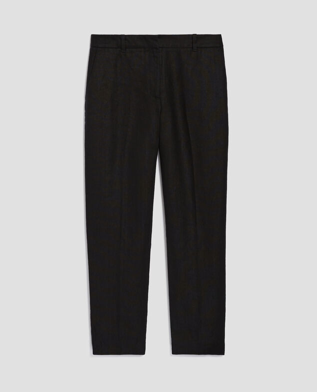 MARGUERITE - Pantalón cigarette de lino H091 black beauty