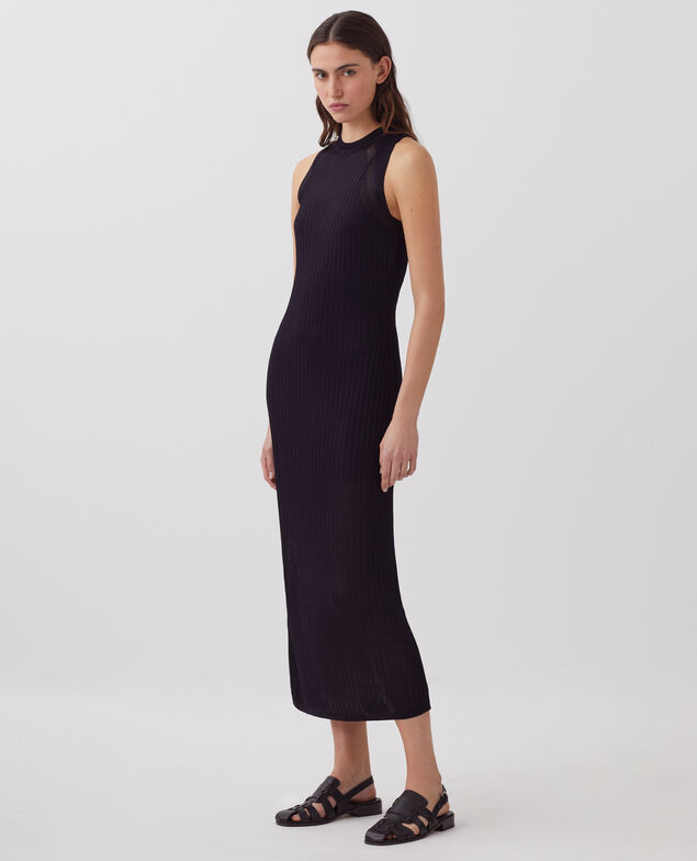 Vestido largo de canalé H695 night sky