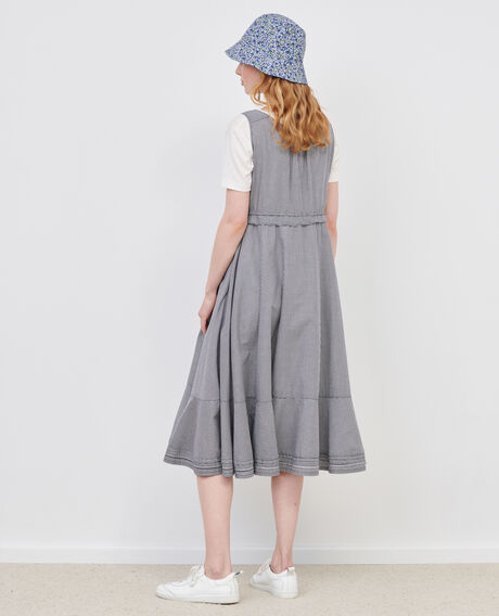 Vestido evasé de gasa de algodón 88 vichy 2sdr181c71