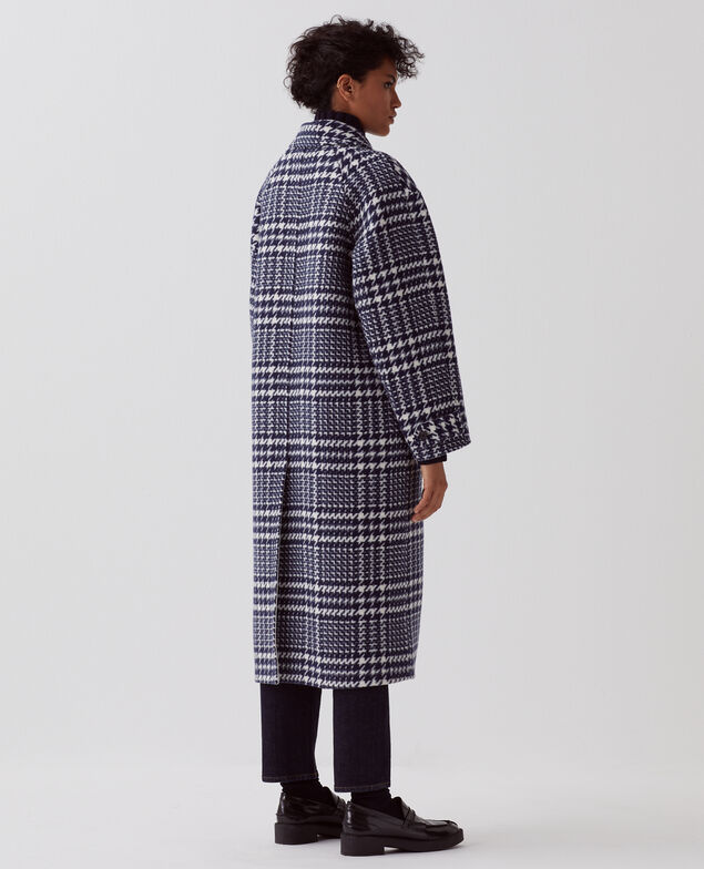 Abrigo largo I681 houndstooth ble
