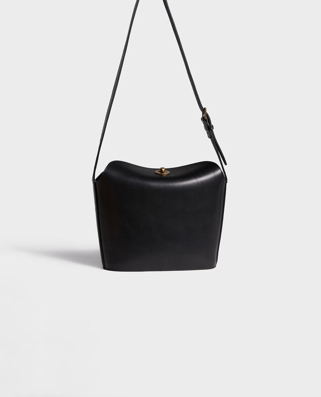 Bolso de cuero con bandolera corta Black beauty
