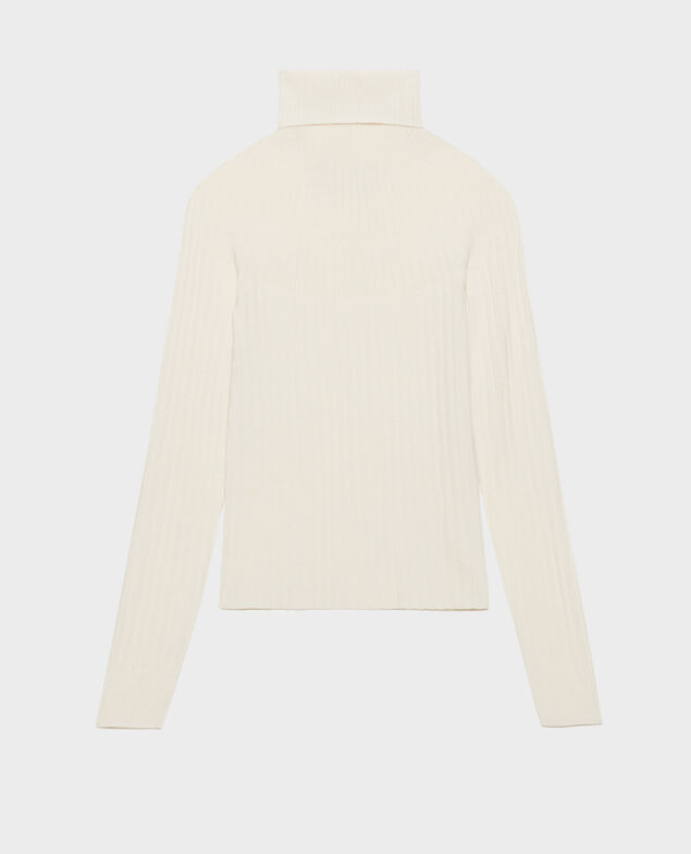Jersey ajustado de lana merino 8843 00 white