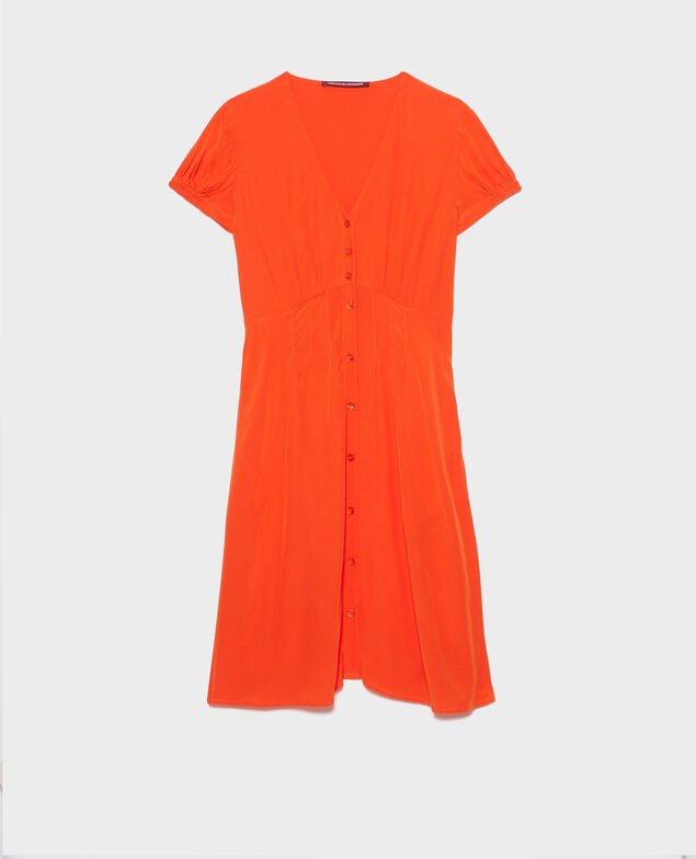 Vestido corto fluido 7020c 22 orange
