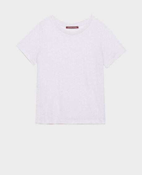 AMANDINE - Camiseta con cuello redondo de lino 0700 lilac hint 2ste055f05