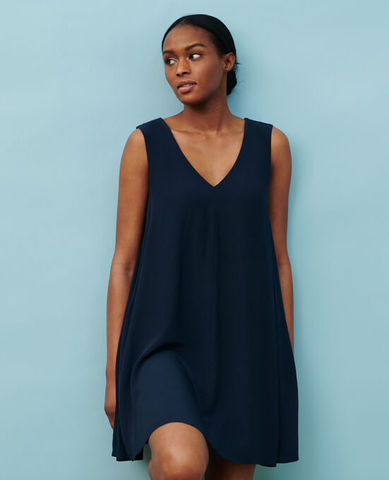 Vestido corto fluido 0693 NAVY