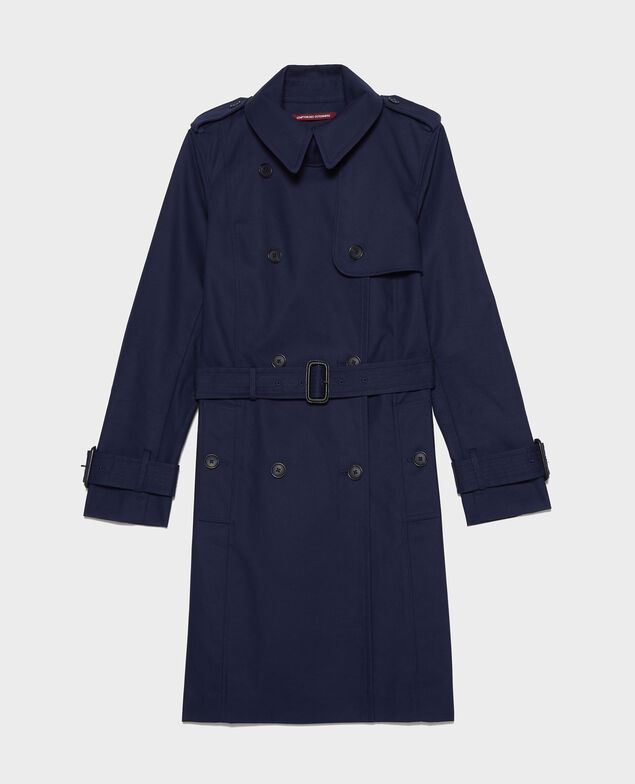 CATHERINE - Trench icónico de algodón Maritime blue