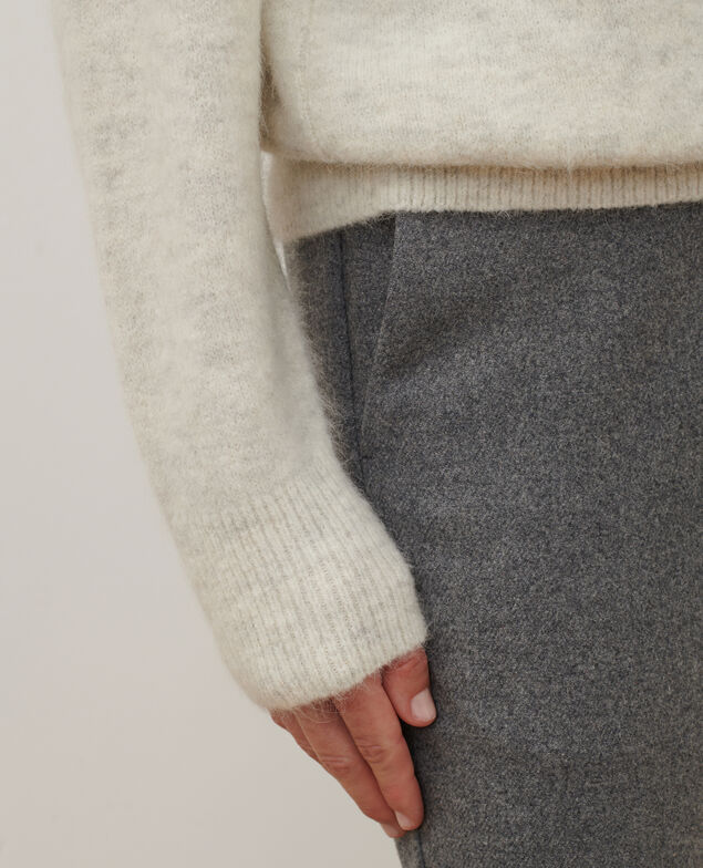 Jersey de alpaca mezclada A009 white knit