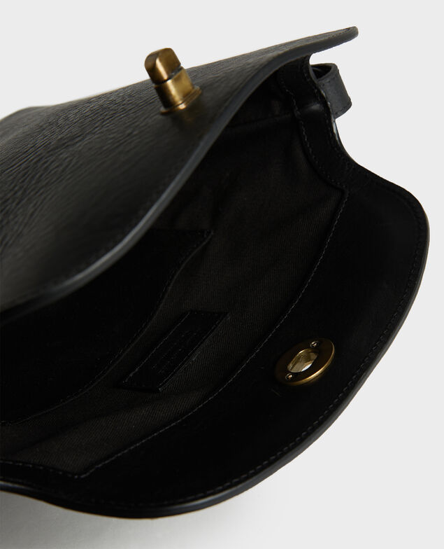 Bolso de cuero con bandolera corta Black beauty
