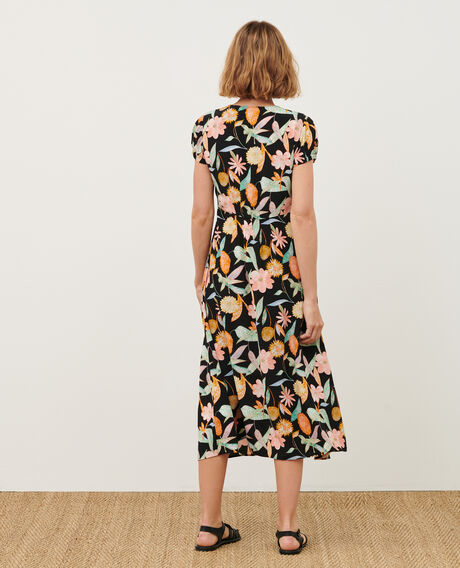 LUDIVINE - Vestido largo fluido 0909 black aubepine 3sdr167v02