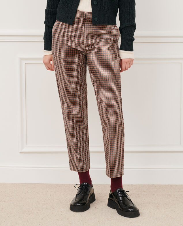 MARGUERITE - Pantalón cigarette 6042 check Popeille