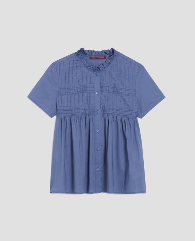 Blusa de manga corta I640 gray blue