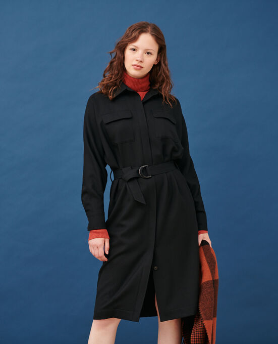 Vestido camisero de lana 4216 BLACK_BEAUTY