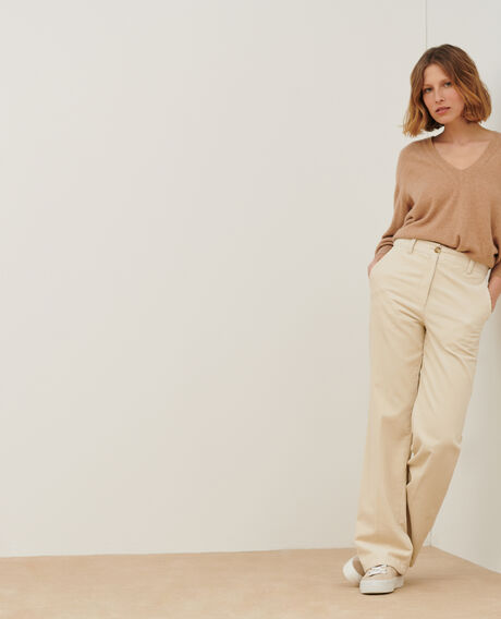 BLANDINE - Pantalón recto de pana 7107c 02 white 2wpa037c01