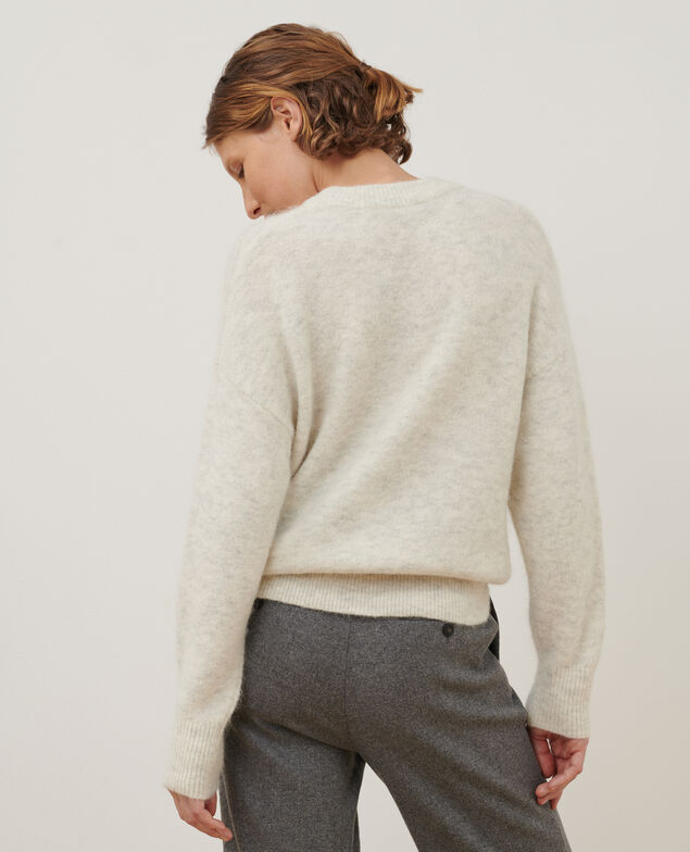 Jersey de alpaca mezclada A009 white knit