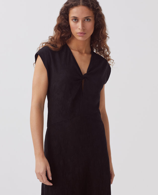 Vestido largo fluido trenzado H091 black beauty