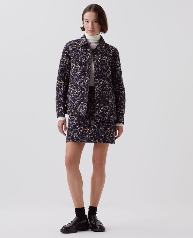 Chaqueta acolchada de algodón I686 new fl ikat navy