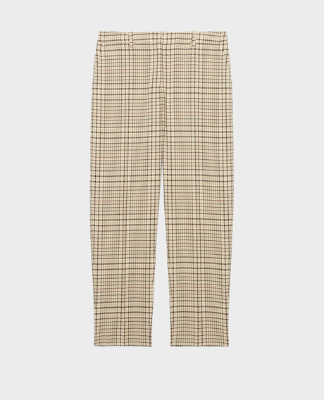 MARGUERITE - Pantalón cigarette 0400 cream checks 3spa005c04