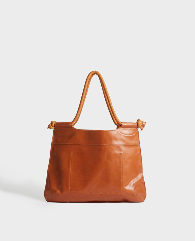 Shopper de cuero Camel