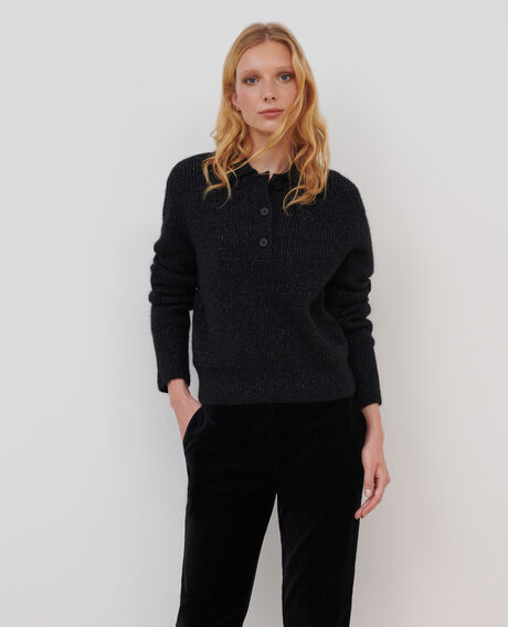 Jersey cuello polo de alpaca mezclada