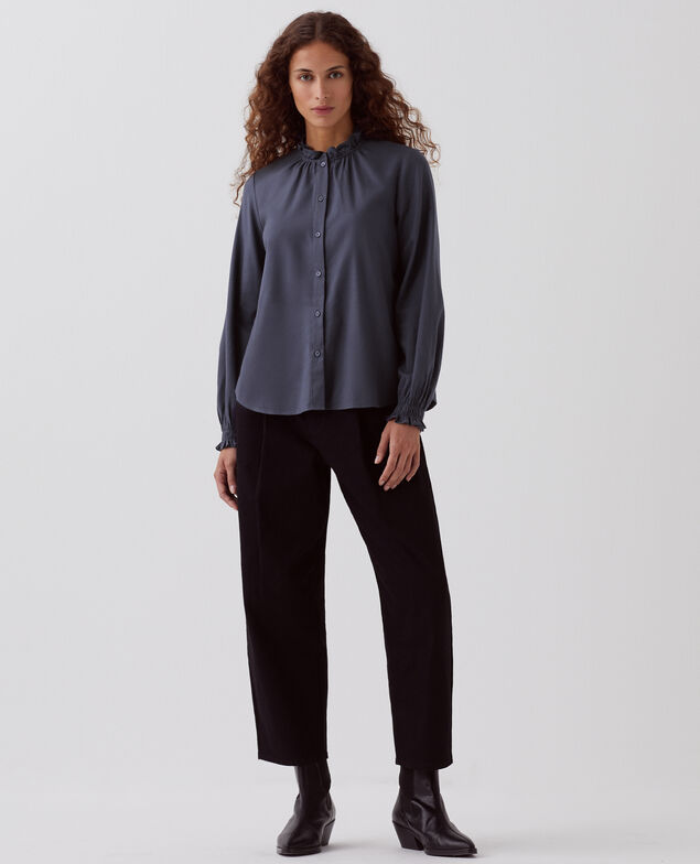 Blusa con cuello de volantes I083 odyssey gray