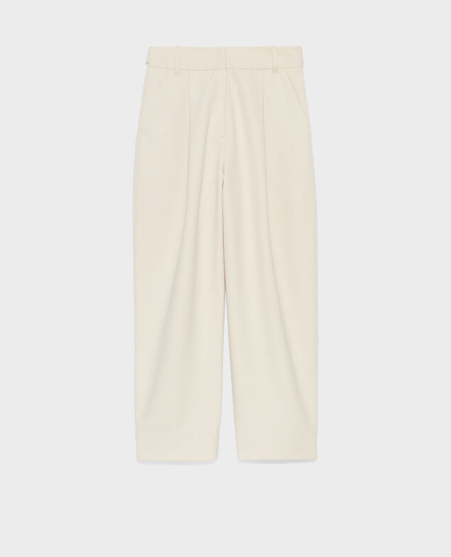 PEGGY - Pantalón carrot de lana mezclada A011 off white