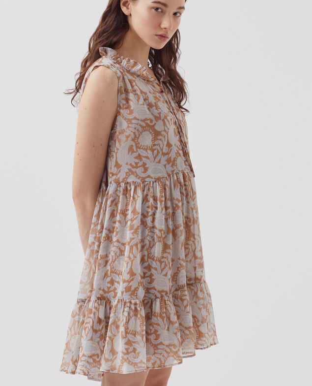 Vestido fluido sin mangas H340 cashmire brown