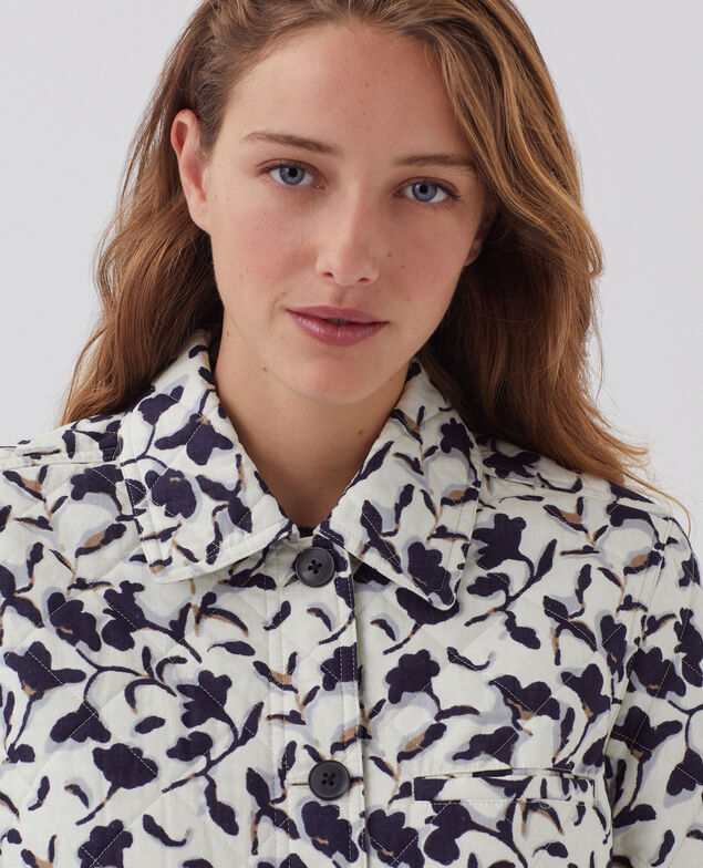 Chaqueta acolchada de algodón I017 new fl ikat ecru