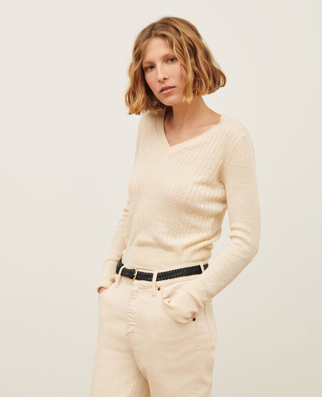 Jersey con textura de lino 0010 buttercream