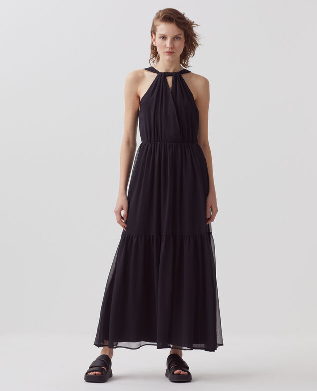 Vestido largo fluido H091 black beauty