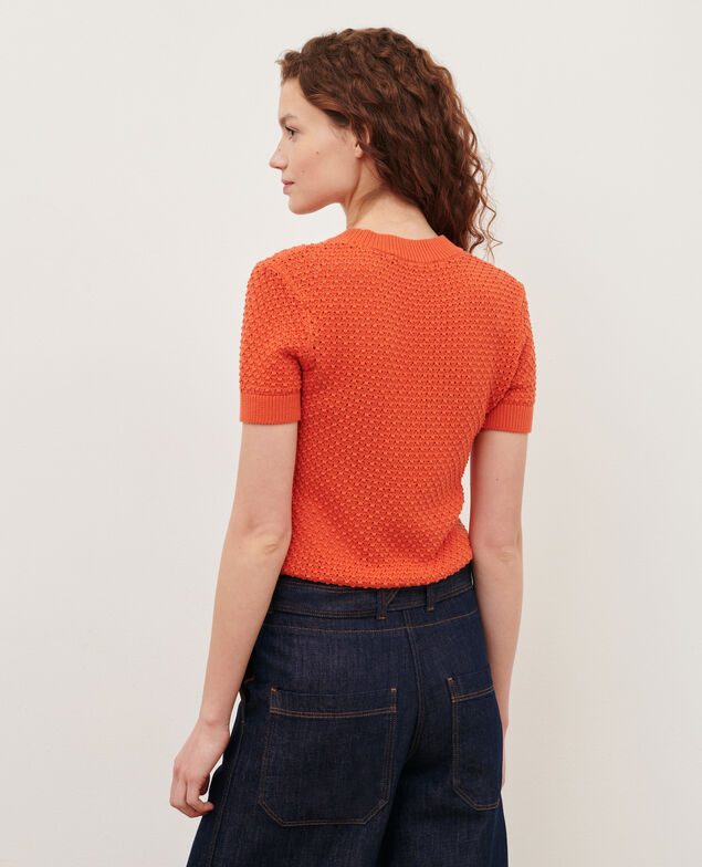 Jersey con manga corta de algodón 0220 apricot orange