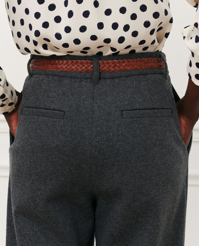 Pantalón cigarette de punto jersey de lana 8897 04 gray