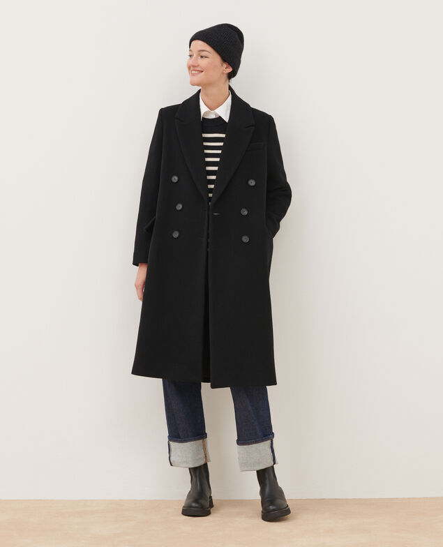 Abrigo largo de lana mezclada 8824 09 black 2wco031w16