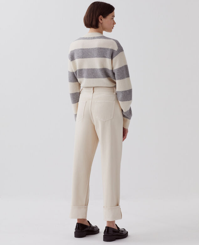Jeans regular con vuelta ancha U300 natural