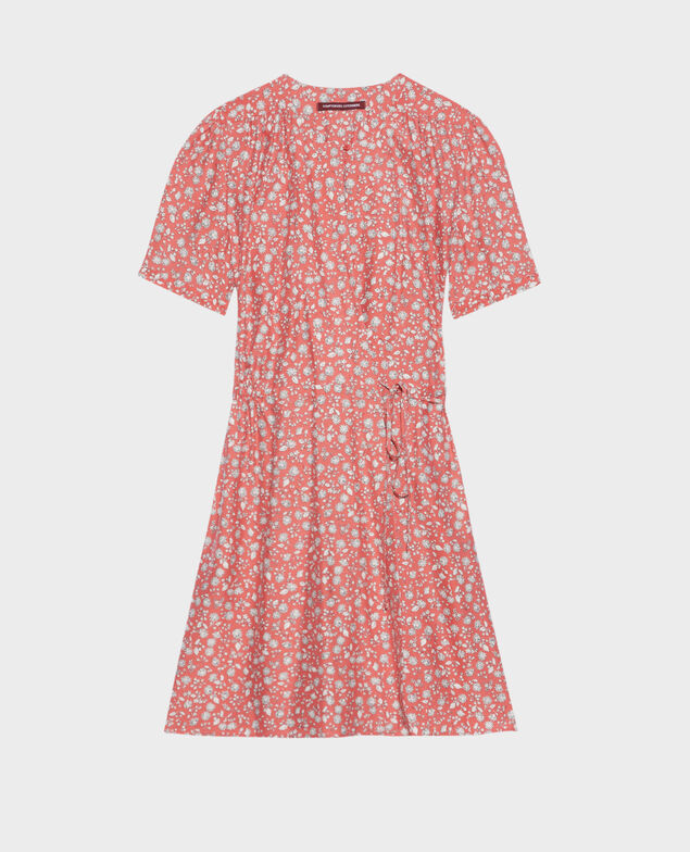 Vestido con escote cruzado 96 print pink