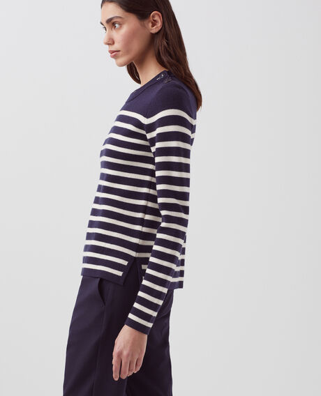 MADDY - Jersey marinero de lana merina 8875 69 navy stripes 2wju244w21