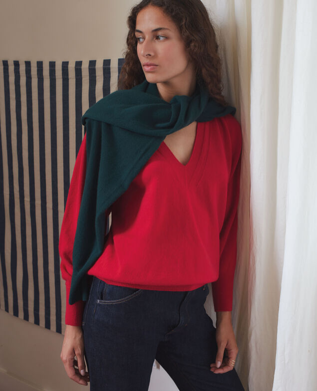 Jersey con cuello de pico de cachemir