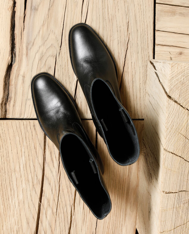 Botas de piel lisa Negro