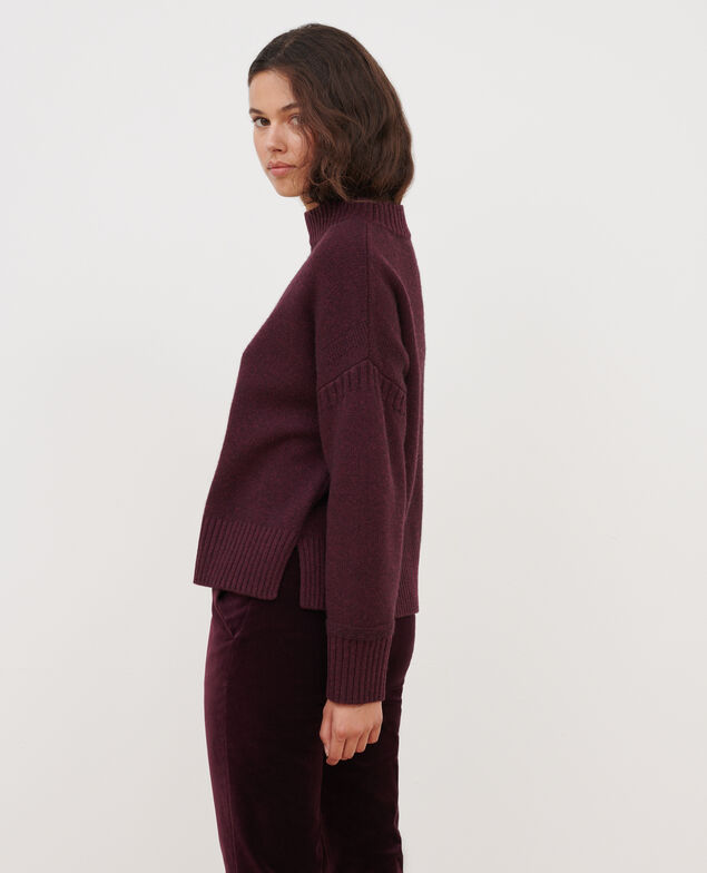 Jersey Cuello subido de lana merino A181 wine knit 3wju119w37