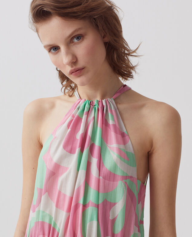 Vestido largo con escote americano H720 anemone pink