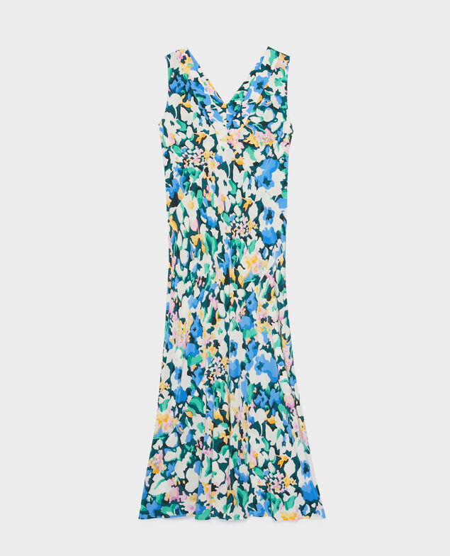 Vestido largo fluido A610  eden blue