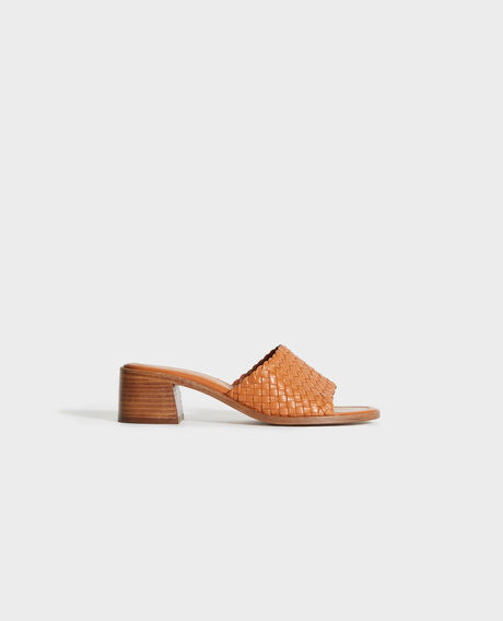 Sandalias de piel con tacón 31 beige 2ss22353