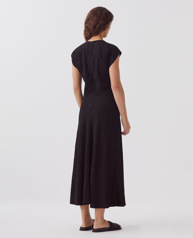 Vestido largo fluido trenzado H091 black beauty