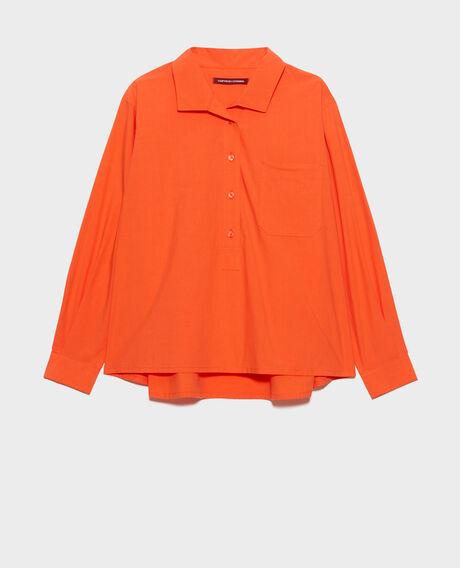 Camisa caftán amplia de algodón 0250 tiger lily orange 3sbl018c12