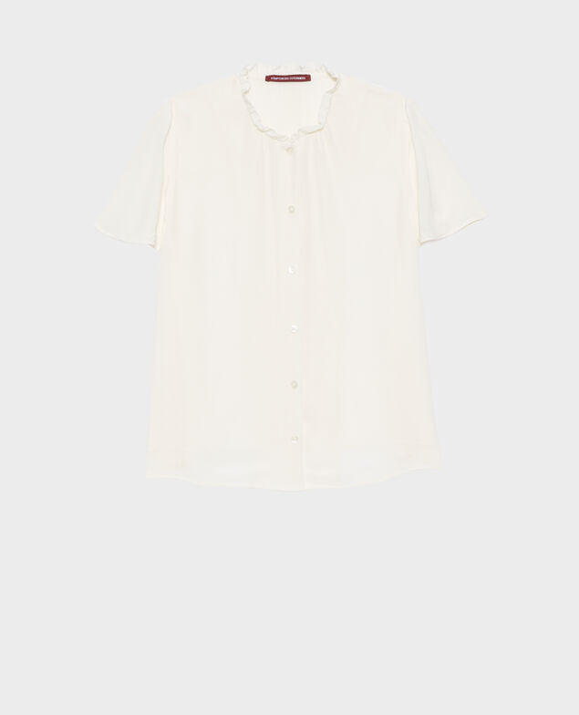 Blusa fluida de manga corta 0007 white